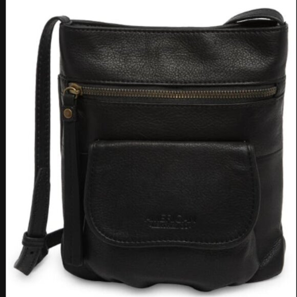 American Leather Co. Medina Crossbody Black Smooth Leather ✨NEW!! - Picture 1 of 8